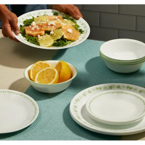 Corelle® Spring Blossom Green 18件套餐具