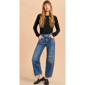 La Ligne Marilyn Mid-Rise Barrel Jean $225 + FREE Shipping