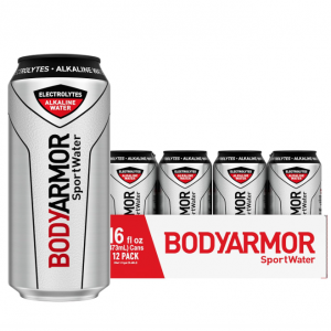 BODYARMOR SportWater Alkaline Water, 16oz 12 pack Cans @ Amazon