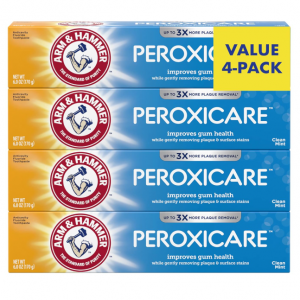 Arm & Hammer Peroxicare Toothpaste, Clean Mint Flavor, 6.0oz (4-Pack) @ Amazon