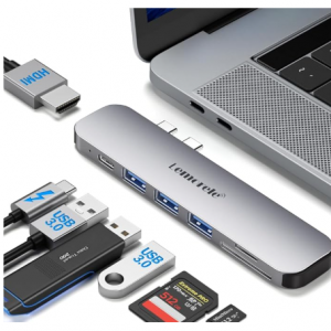 Amazon - Lemorele MacBook专用 HDMI+3 USB 3.0+读卡器 扩展坞 ，现价$22.49