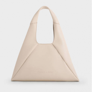 Charles & Keith Bosie Slouchy Hobo Bag - Oat