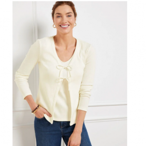 25% Off Ribbed Tie Front Cardigan @ Talbots