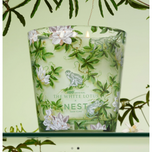 黃瓜和白鼠尾草裝飾 3 芯蠟燭