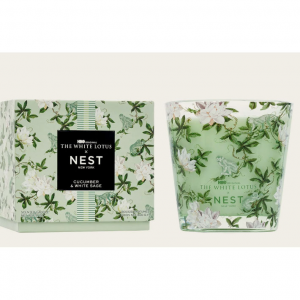 黄瓜和白鼠尾草香薰蜡烛