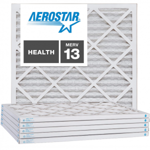 Aerostar 20x20x1 MERV 13 Pleated Air Filter, AC Furnace Air Filter, 4 Pack @ Amazon