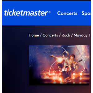 Ticketmaster - 五月天 MAYDAY回到那一天 北美站， $123起+Fee