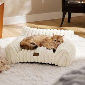 Bedsure Cute Couch for Pets - Fluffy Cat Sofa with Premium Soft Corduroy Fleece @ Amazon