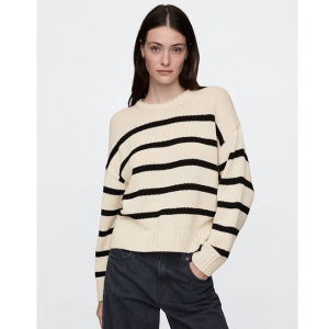 Gap 100% Cotton Relaxed 女士条纹毛衣