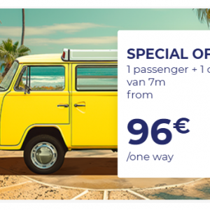 1 passenger + 1 camper van 7m including taxes/one way from €96 @Corsica Ferries UK