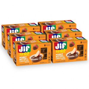 Jif Peanut Butter & Chocolate To Go, 8 Count Cups (Pack of 6), Less Sugar @ Amazon