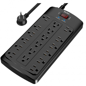 6FT Yintar Surge Protector Power Strip - Flat Plug Extension Cord with 18 AC Outlets @ Amazon