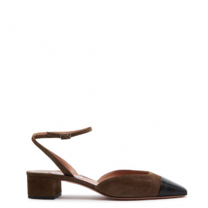 AQUAZZURA French Flirt 35 拼接绒面革高跟鞋