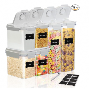 QCHOSWO Cereal Storage Container Set (FG12pcs) @ Amazon