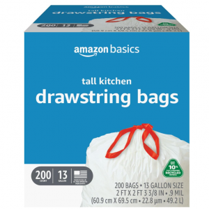 Amazon Basics - Tall Kitchen Trash Bags, 13 Gallon, 200 Count @ Amazon