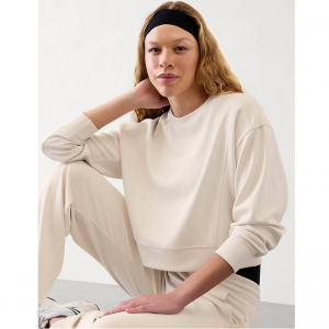 Athleta Seasoft 罗纹圆领运动衫