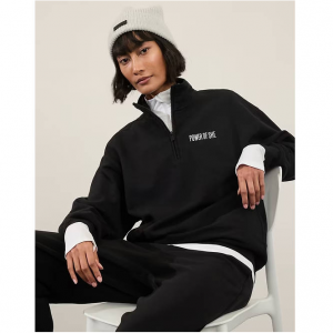 Athleta Logo 1/4拉链抓绒套头衫