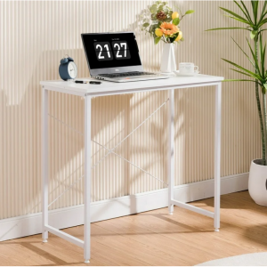 COMHOMA Small Computer Desk 32 Inch Writing Desk Metal Frame Modern Simple Style,White @ Walmart