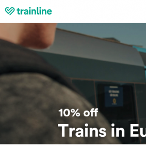 10% off Trains in Europe @Trainline