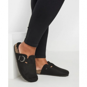 40% Off Black Faux Suede Clogs In Extra Wide EEE Fit @ Yours Clothing UK