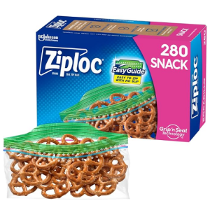 Ziploc 三明治零食等食品保鲜袋 280个 @ Amazon