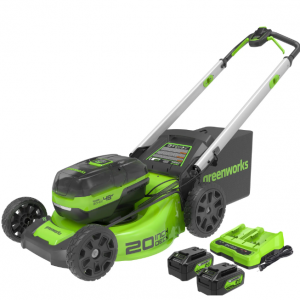 Greenworks 48V (2x24V) 20" Cordless Battery Push Mower w/ (2) 4.0Ah USB Batteries & Charger 