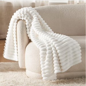 Bedsure White Throw Blanket for Couch, Off White, 50x60 Inches @ Amazon