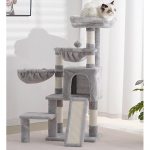 Gitelsnour Cat Tree, Cat Tower with condo, 2 Baskets, Large Platform, Scratch Board @ Amazon