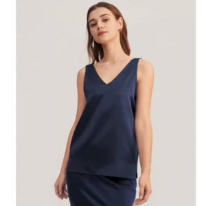LilySilk V-Neck Sleeveless Silk Tank Top