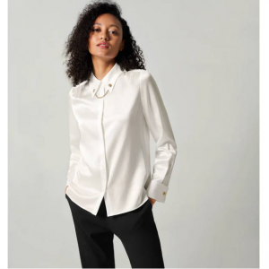 LilySilk Silk Blouse With Metal Chain