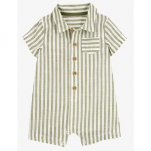 婴儿条纹短袖连体衣
