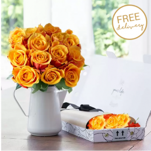 信箱 12 朵橙色玫瑰