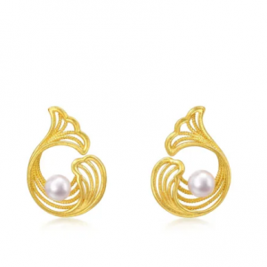 Chow Sang Sang MINTYGREEN 'Taffy' 999.9 Gold Earrings 黄金耳环