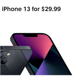 Get iPhone 13 for $29.99 @Cricket Wireless