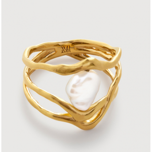 Monica Vinader Amy Powney Keshi Pearl Triple Ring