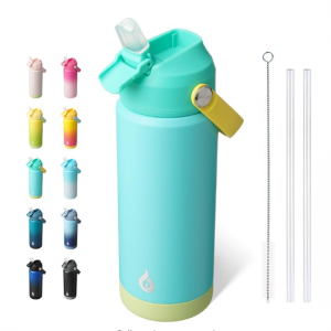 BJPKPK Insulated Water Bottle with Straw Lid, 18oz Thermos Water Bottles @ Amazon