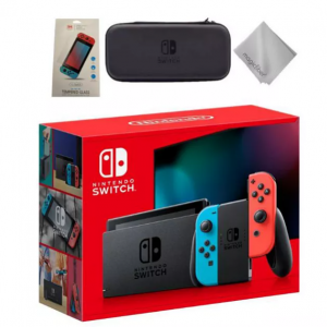 Nintendo Switch Gaming Console With Neon Blue Joy-Con Controllers & 3 piece Accessories kit