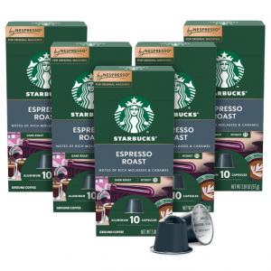 Starbucks by Nespresso Dark Roast Espresso, 50-count @ Amazon