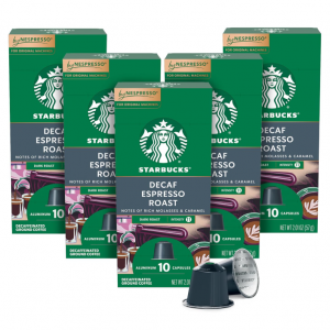 Starbucks by Nespresso Original Line, Decaf Espresso, Dark Roast, 50-count Espresso Pods @ Amazon