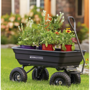 Gorilla Carts GOR4PS 600-lb. Poly Garden Dump Cart with 10" Tires @ Walmart