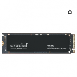 Amazon - Crucial T705 4TB PCIe Gen5 固态硬盘，5.5折