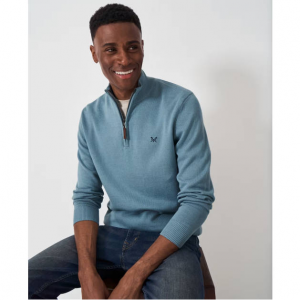 Crew Clothing  Pure Cotton Half Zip Jumper