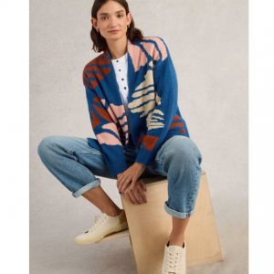 White Stuff Patterned Longline 女士开衫