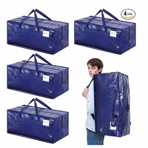 Dntorx 4 Pack Moving Bags, Heavy Duty Moving Totes with Backpack Straps @ Amazon