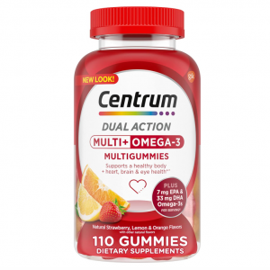 Centrum MultiGummies Multi+ Omega 3 Dual Action, Adult Multivitamin - 110 Count @ Amazon
