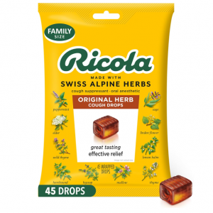 Ricola 天然草本配方薄荷止咳糖 45粒 @ Amazon