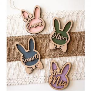 个性化兔子复活节篮子标签定制