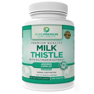 PurePremium Milk Thistle Supplement with Silymarin - 450mg - 120 Tablets @ Amazon