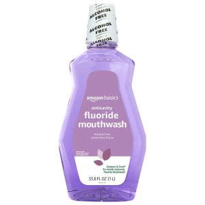 Amazon Basics Anticavity Fluoride Mouthwash, Alcohol Free, Violet Mint, 1 Liter, 33.8 oz @ Amazon