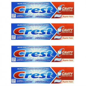 Crest Cavity Protection Fluoride Anticavity Toothpaste Regular Paste 0.85 oz (Pack of 4) @ Amazon